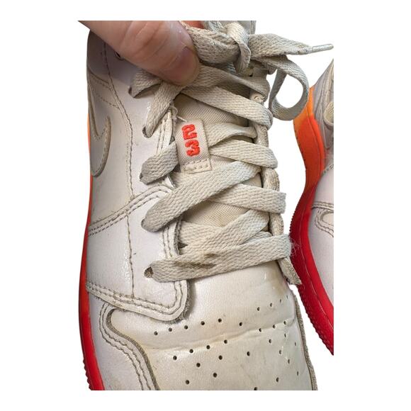 Nike Air Jordan 1 Low OG “Sunset Sole”‎ 554723-100 Size 4Y White/Red/Orange - Picture 7 of 13